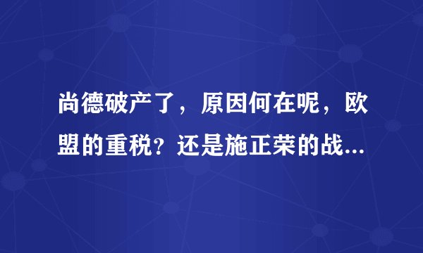 尚德破产了,原因何在呢,欧盟的重税?还是施正荣的战略失误。