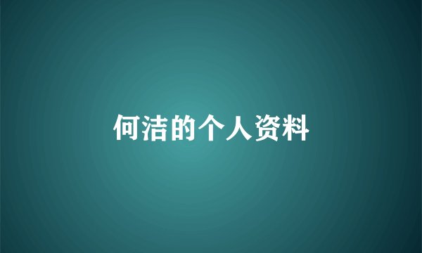 何洁的个人资料