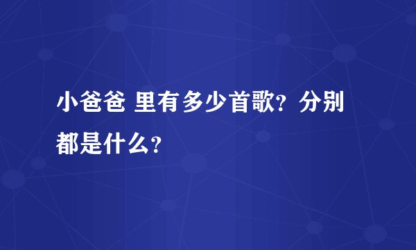 小爸爸 里有多少首歌？分别都是什么？