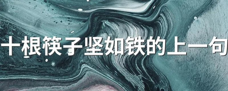 十根筷子坚如铁的上一句 典故是什么