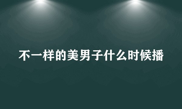 不一样的美男子什么时候播