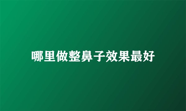 哪里做整鼻子效果最好