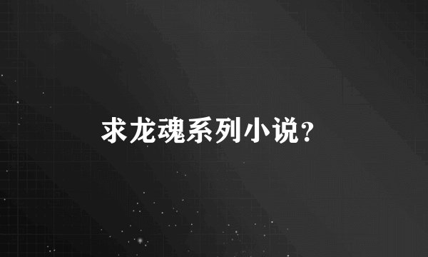求龙魂系列小说？