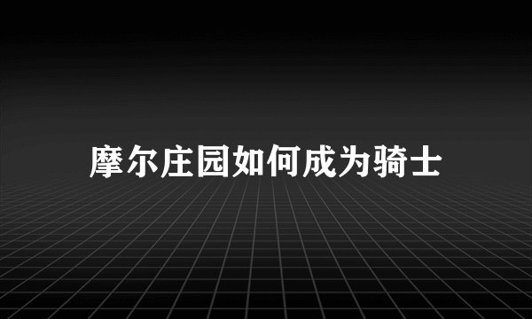 摩尔庄园如何成为骑士