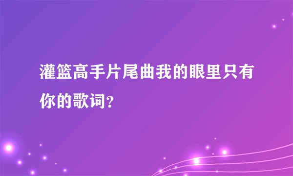 灌篮高手片尾曲我的眼里只有你的歌词？