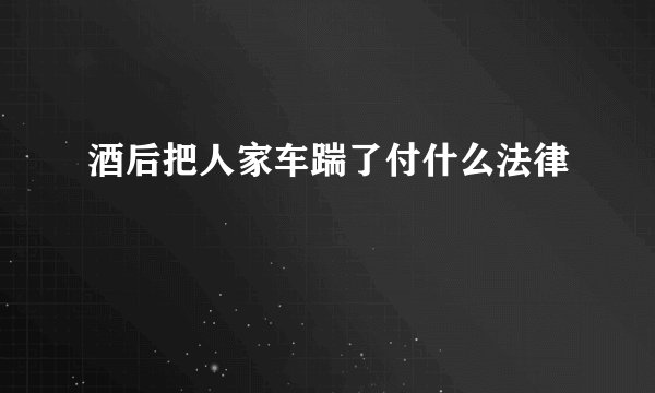 酒后把人家车踹了付什么法律