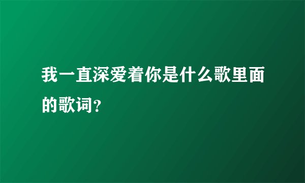 我一直深爱着你是什么歌里面的歌词？