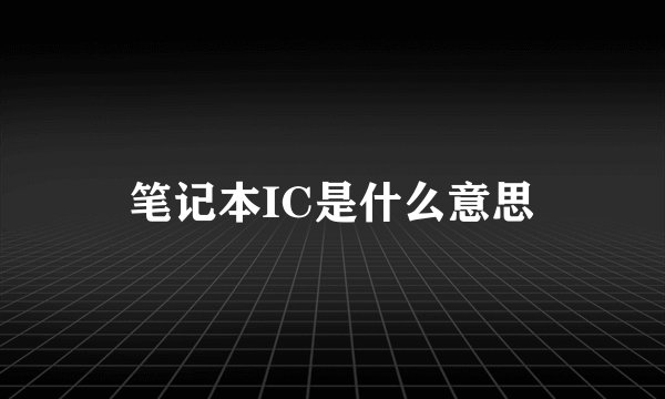 笔记本IC是什么意思