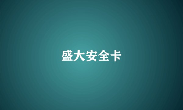 盛大安全卡