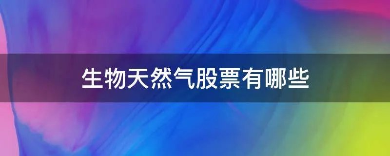 生物天然气股票有哪些
