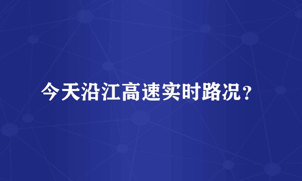 今天沿江高速实时路况？