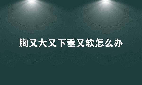 胸又大又下垂又软怎么办