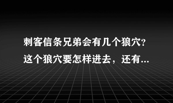 刺客信条兄弟会有几个狼穴？这个狼穴要怎样进去，还有别的入口没？表示找不到路了。