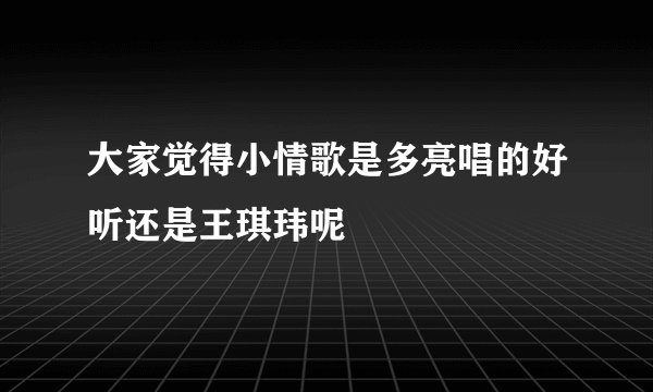 大家觉得小情歌是多亮唱的好听还是王琪玮呢