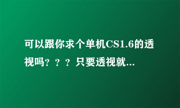 可以跟你求个单机CS1.6的透视吗？？？只要透视就好、玩单机练手用的、