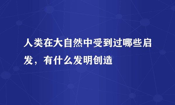 人类在大自然中受到过哪些启发，有什么发明创造