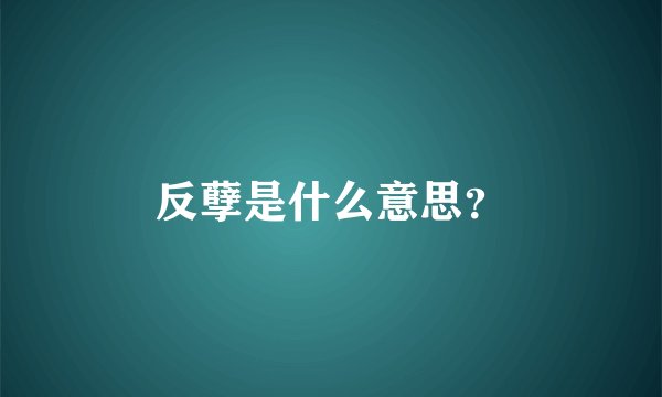 反孽是什么意思？