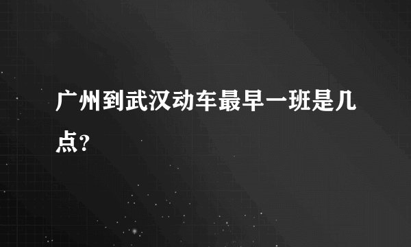 广州到武汉动车最早一班是几点？