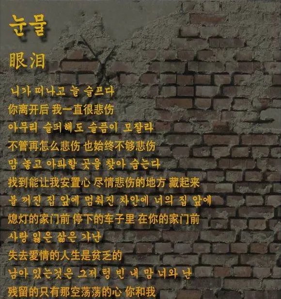 LeeSsang 眼泪的中文歌词