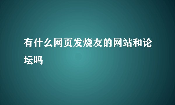 有什么网页发烧友的网站和论坛吗