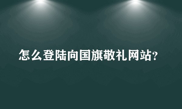 怎么登陆向国旗敬礼网站？