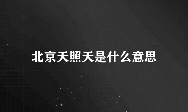 北京天照天是什么意思