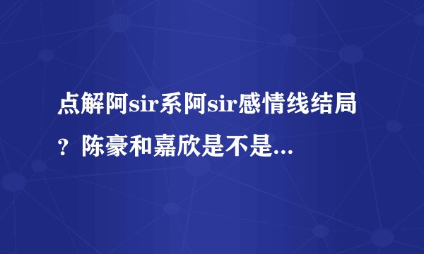 点解阿sir系阿sir感情线结局？陈豪和嘉欣是不是在一起了哟。