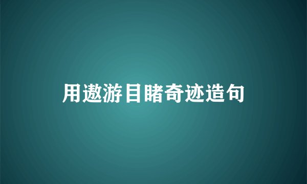 用遨游目睹奇迹造句