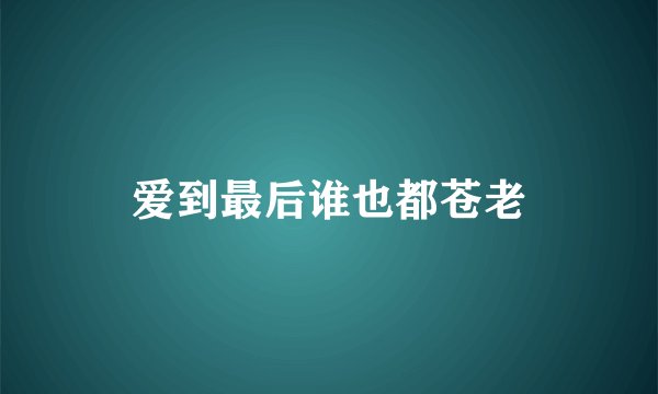 爱到最后谁也都苍老