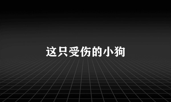 这只受伤的小狗