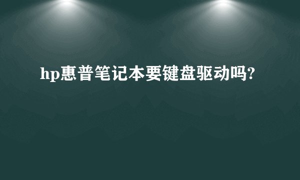 hp惠普笔记本要键盘驱动吗?