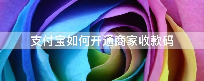 支付宝如何开通商家收款码