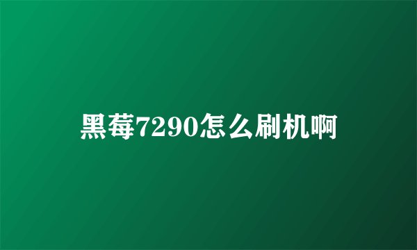 黑莓7290怎么刷机啊