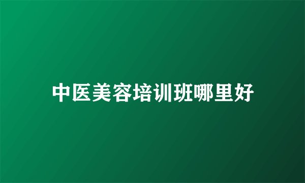 中医美容培训班哪里好