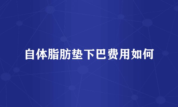 自体脂肪垫下巴费用如何
