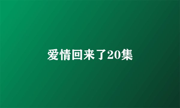 爱情回来了20集