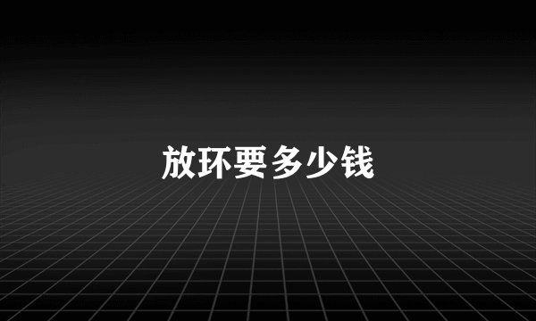 放环要多少钱