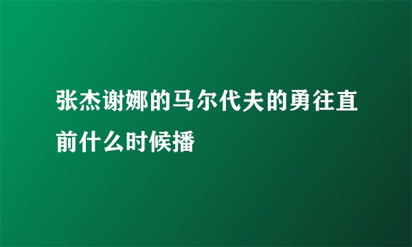 张杰谢娜的马尔代夫的勇往直前什么时候播
