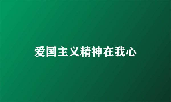 爱国主义精神在我心