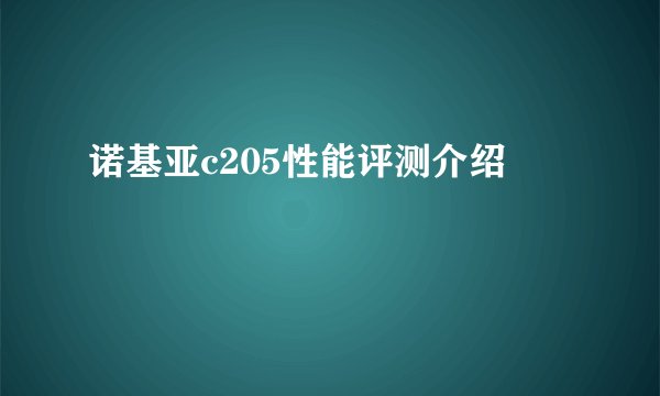 诺基亚c205性能评测介绍