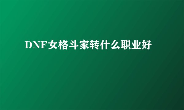 DNF女格斗家转什么职业好