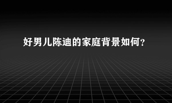 好男儿陈迪的家庭背景如何？