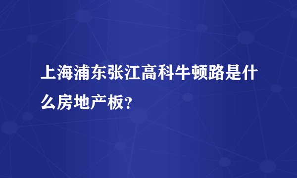 上海浦东张江高科牛顿路是什么房地产板？