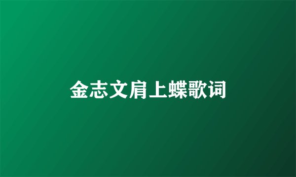金志文肩上蝶歌词