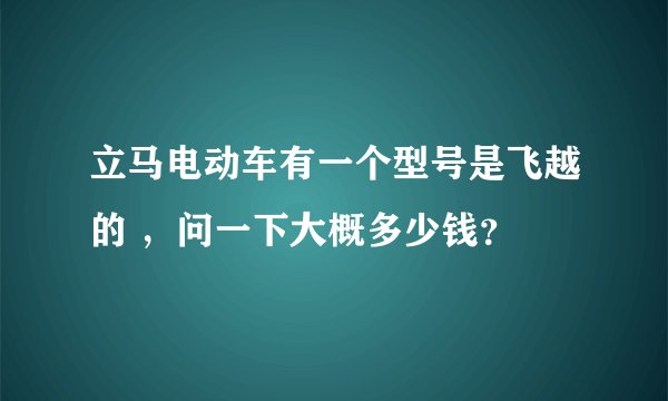 立马电动车有一个型号是飞越的 ,问一下大概多少钱?