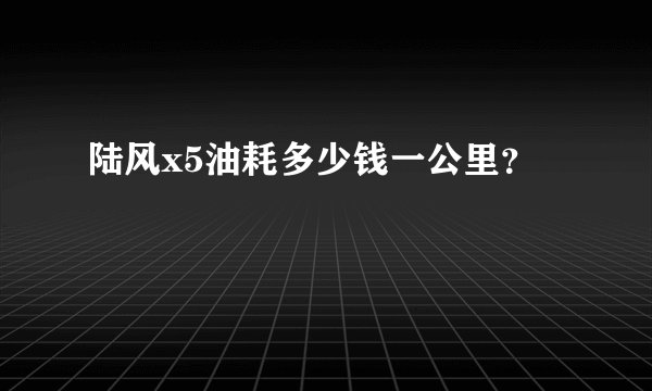 陆风x5油耗多少钱一公里?