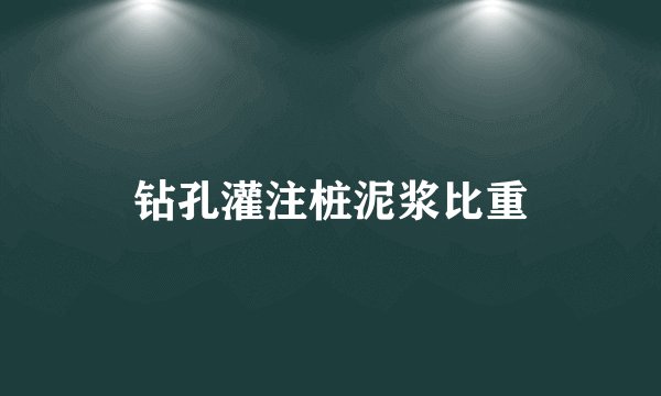 钻孔灌注桩泥浆比重