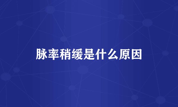 脉率稍缓是什么原因