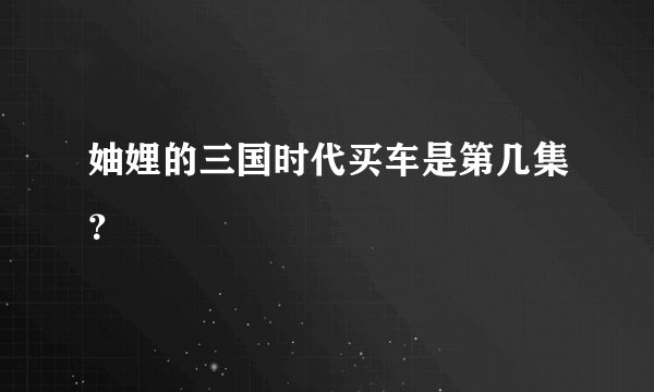 妯娌的三国时代买车是第几集？