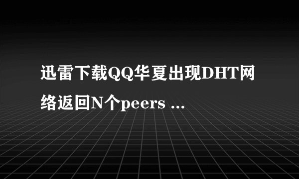 迅雷下载QQ华夏出现DHT网络返回N个peers 是什么意思
